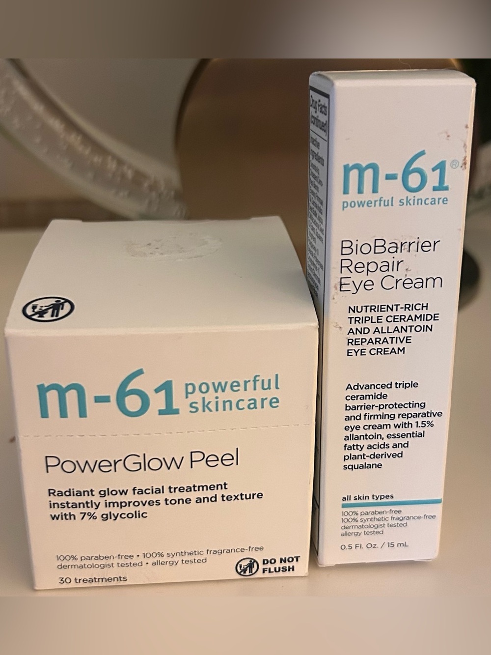 M-61 Skincare Bundle NEW PowerGlow Peel 30 Treatments + BioBarrier Eye Cream
